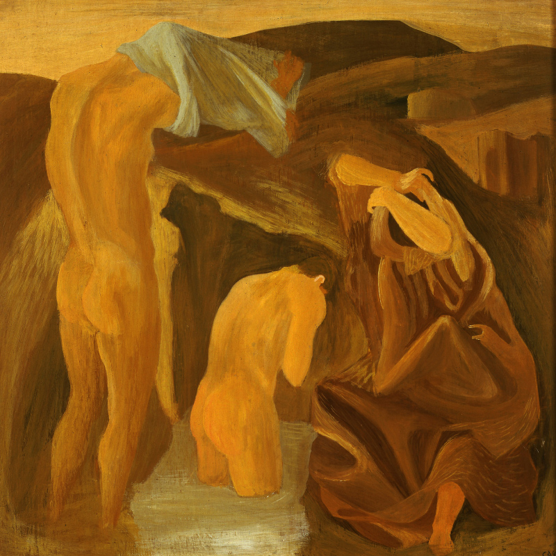 Corrado Cagli, I neofiti (1934; tempera encaustica su tavola, 61 x 61 cm; Roma, Archivio Cagli)

