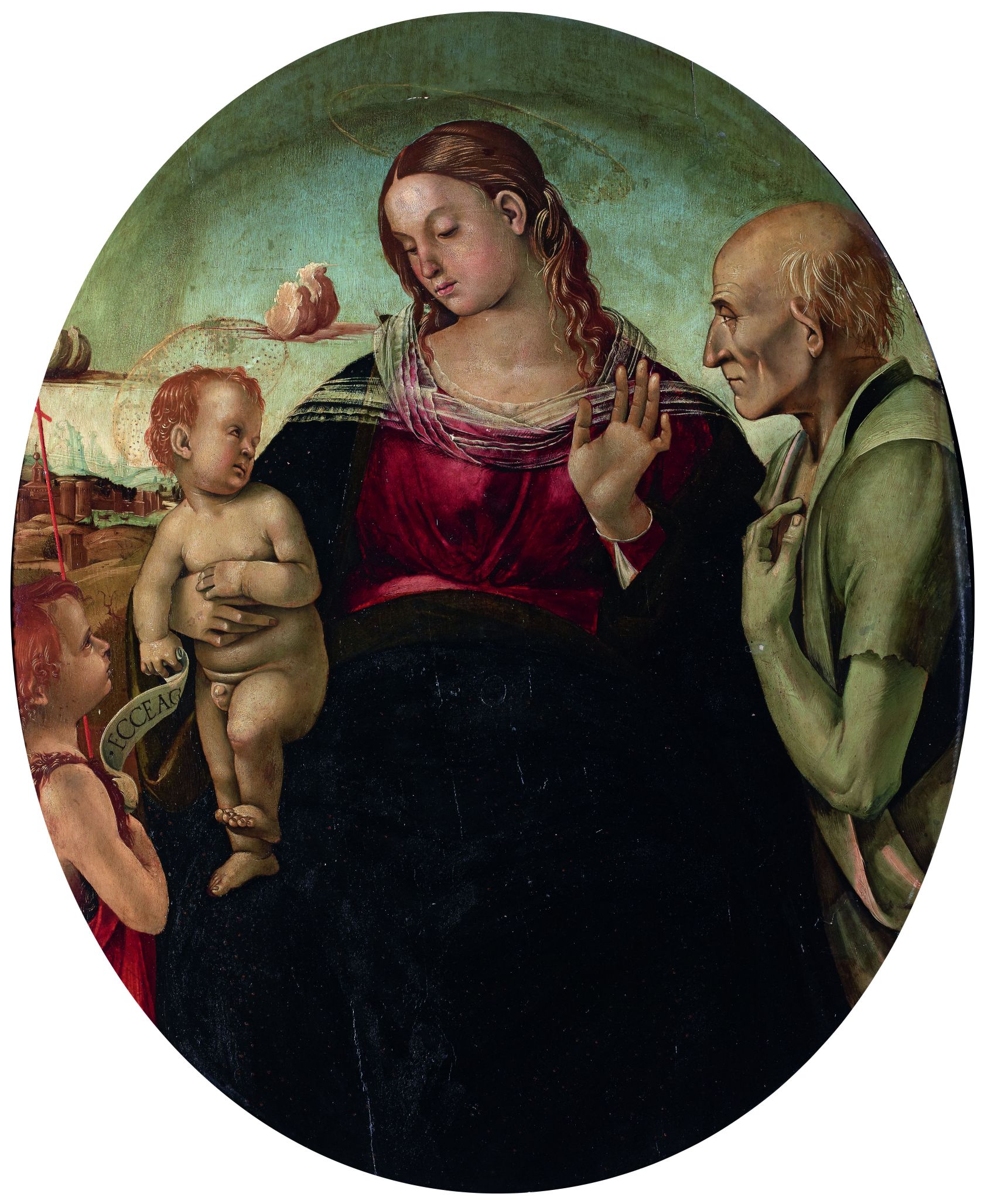 Luca Signorelli, Madonna col Bambino, san Giovannino e un uomo anziano (1491-1493 circa; olio su tavola, 102 x 87 cm; Parigi, Musée Jacquemart-André)
