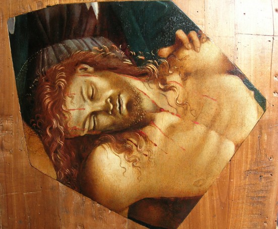 Luca Signorelli, Testa di Cristo, frammento della pala di Matelica (1504-1505; olio su tavola, 26 x 28 cm; Bologna, Collezioni Unicredit)
