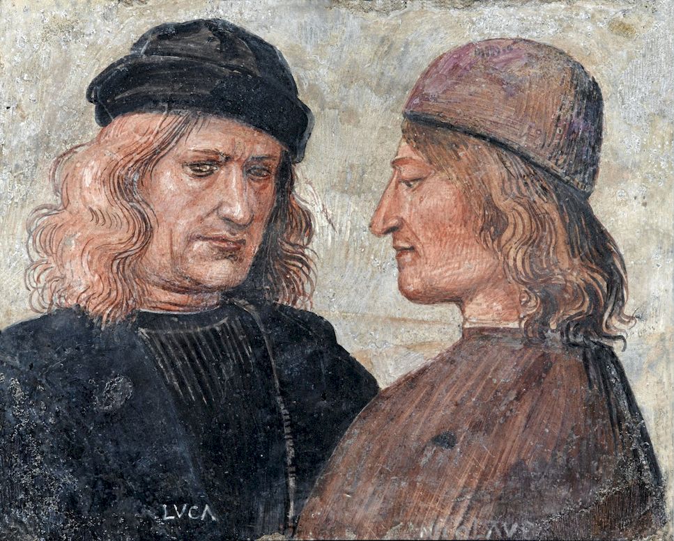 Attribuita a Luca Signorelli, Tegola di Orvieto (1504 circa; affresco su lastra in laterizio, 32 x 40 cm; Orvieto, Museo dellÂ’Opera del Duomo)
