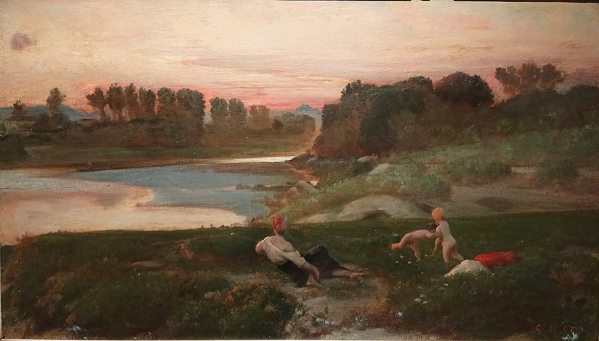 Nino Costa, Un pomeriggio alle Cascine (1859-1869; olio su tela, 39 x 66 cm; Collezione privata)
