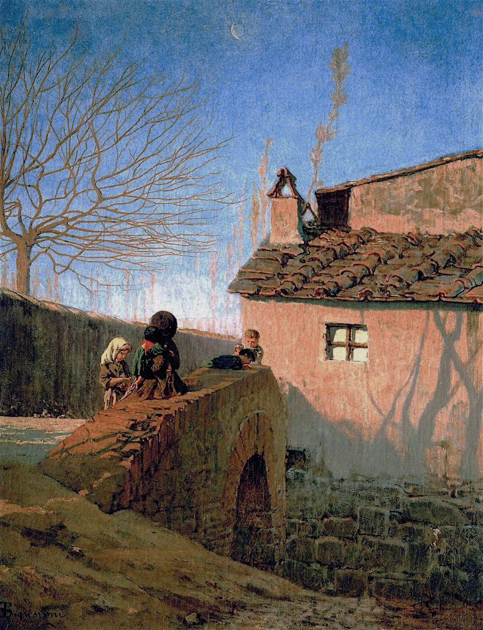 Telemaco Signorini, Piagentina. Il ponte sul torrente Affrico (1861-1862; olio su tela, 74 x 58 cm; Collezione privata)
