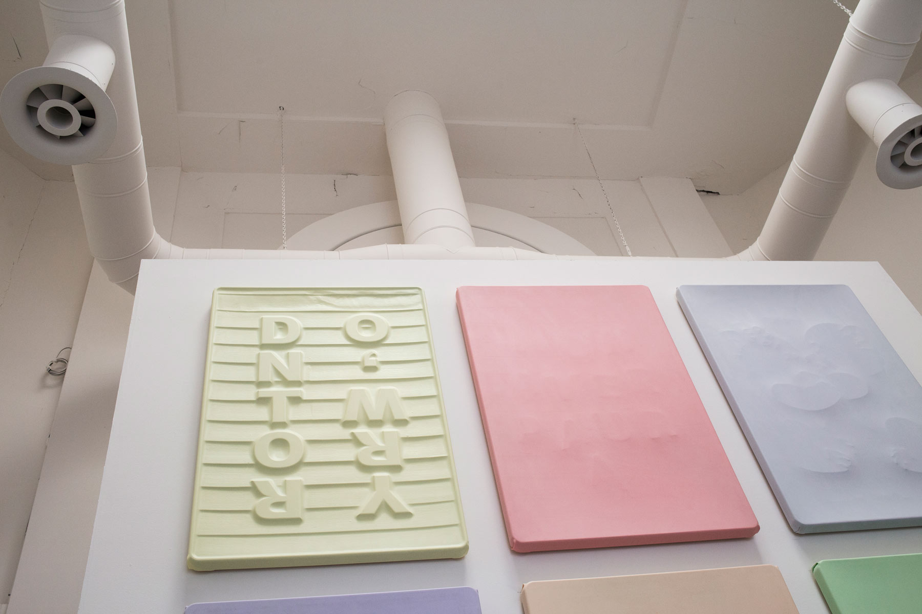 Antoine Catala, It's over (2019; nove pannelli, pompe, tubature, controller box). Ph. Credit Francesco Galli
