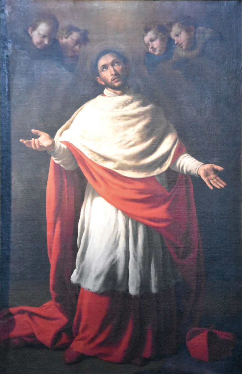 Alessandro Turchi, San Carlo Borromeo (1623; olio su tela, 253 x 156 cm; Ripatransone, Duomo)
