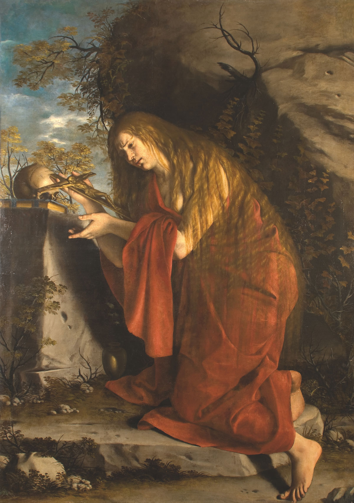 Orazio Gentileschi, Santa Maria Maddalena penitente (1612-1615; olio su tela, 215 x 158 cm; Fabriano, chiesa di Santa Maria Maddalena)
