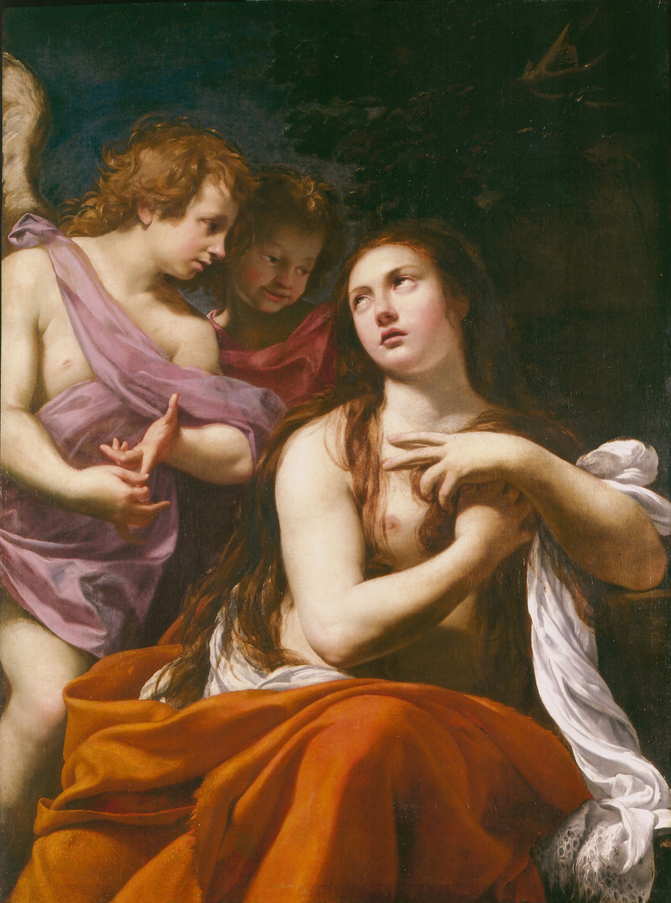 Simon Vouet, Santa Maria Maddalena e due angeli (1622 circa; olio su tela, 136,6 x 112,4 cm; Collezione privata)
