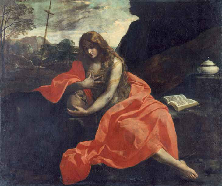 Simone Cantarini, Santa Maria Maddalena penitente (1644-1646; olio su tela, 178 x 204 cm; Pesaro, Musei civici)
