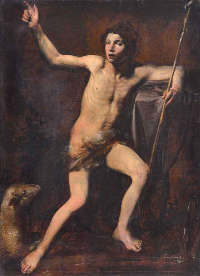 Valentin de Boulogne, San Giovanni Battista (1628 circa; olio su tela, 135 x 100 cm; Apiro, collegiata di Sant’Urbano)
