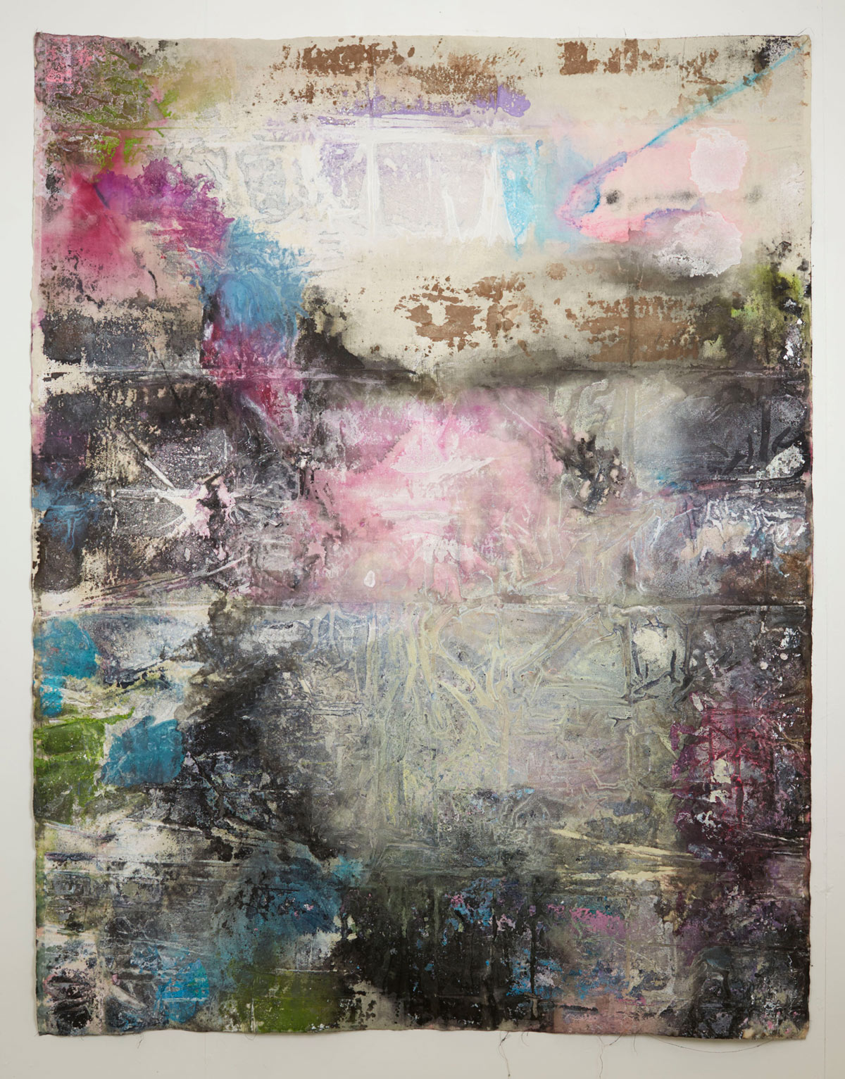 Caterina Silva, Autobiography of a new landscape III (2019; tecnica mista su tela, 200 x 140 cm). Courtesy The artist and Bosse & Baum
