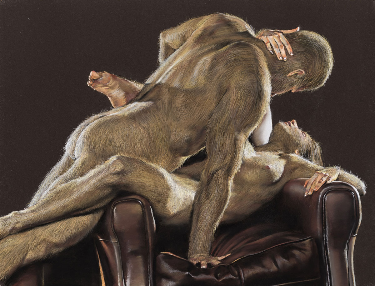 Haiyang Wang, Skins 09 (2019; pastello su carta, 66,5 x 51,5 cm). Presentato da Capsule Shanghai
