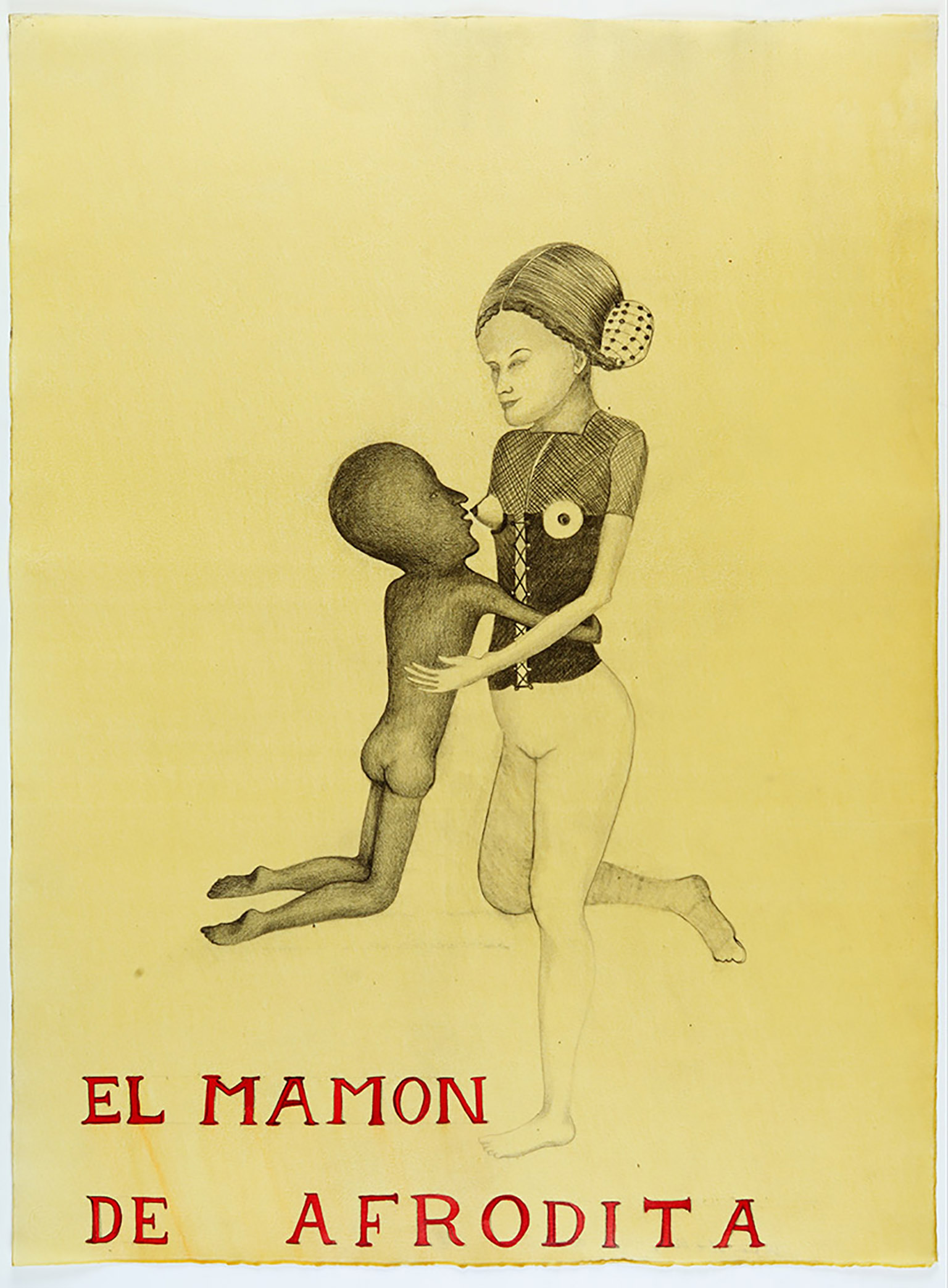 Sandra Vasquez de la Horra, El Mamon de Afrodita (2012; grafite su carta, cera, 107,2 x 78,5 cm). Presentato da Galeria Senda
