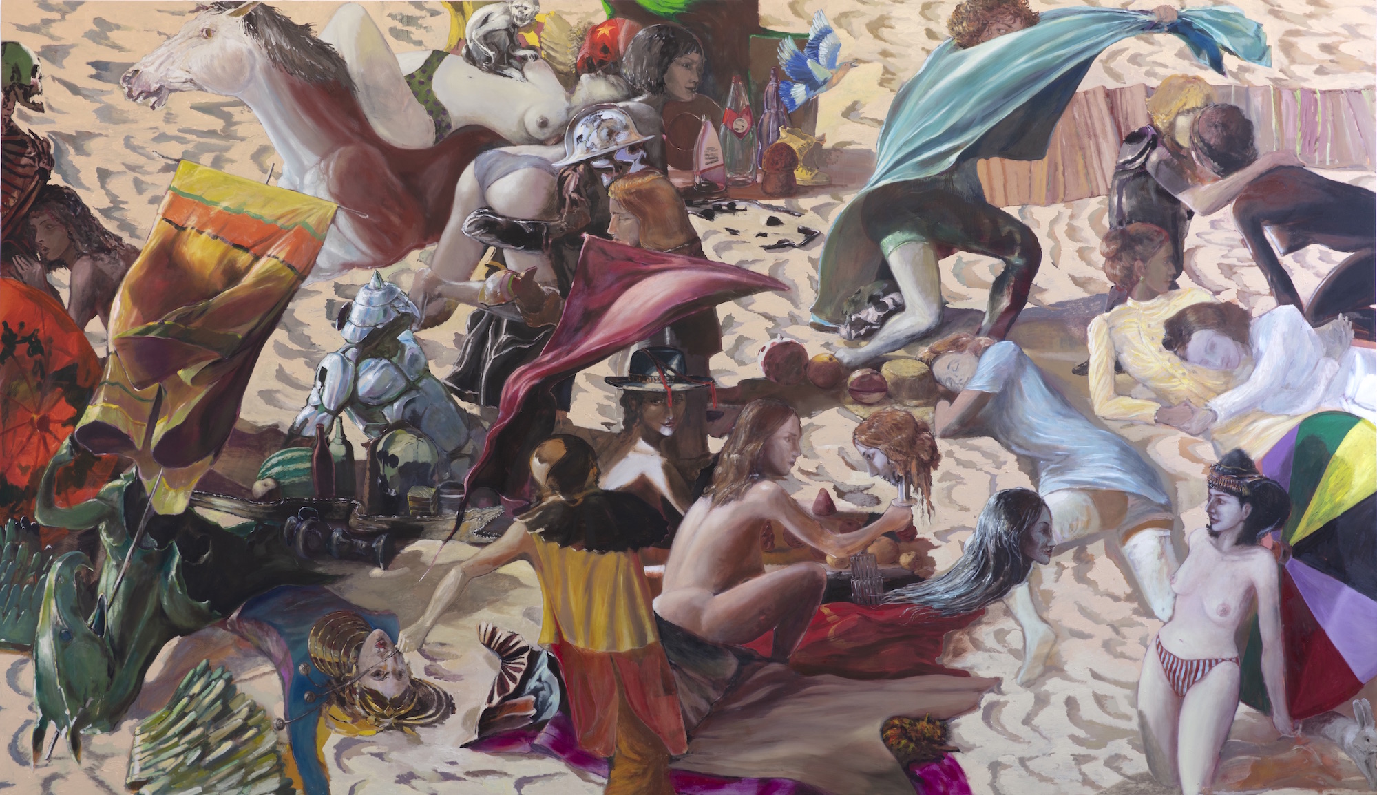 Thomas Braida, Siesta del sol, siesta per tutti (2019; olio su tela, 280 x 480 cm), presentato da Monitor. Richiesta: 22mila euro.
 Thomas Braida, Siesta del sol, siesta per tutti (2019; olio su tela, 280 x 480 cm), presentato da Monitor. Richiesta: 22mila euro.
