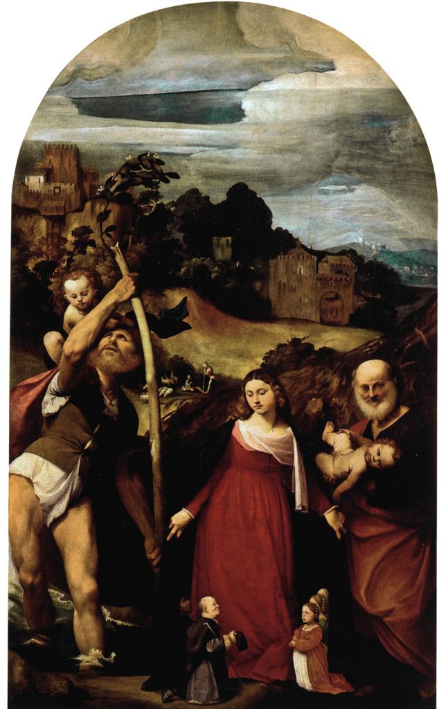Giovanni Antonio de' Sacchis detto il Pordenone, Madonna della Misericordia (1515-1516; olio su tela, 291 x 146 cm; Pordenone, Duomo concattedrale di San Marco)
