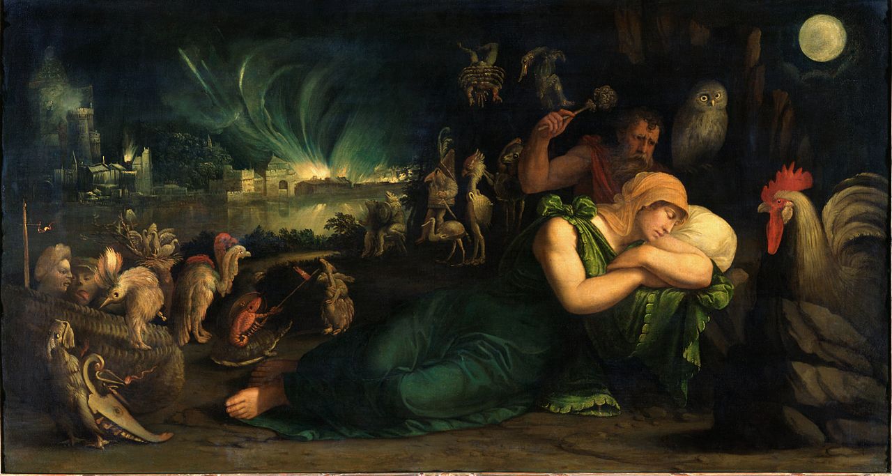 Battista Dossi, Allegoria della notte (1543-1544; olio su tela, 82 x 149,5 cm; Dresda, Staatliche Kunstsammlungen, Gemäldegalerie Alte Meister)
 Battista Dossi, Allegoria della notte (1543-1544; olio su tela, 82 x 149,5 cm; Dresda, Staatliche Kunstsammlungen, Gemäldegalerie Alte Meister)