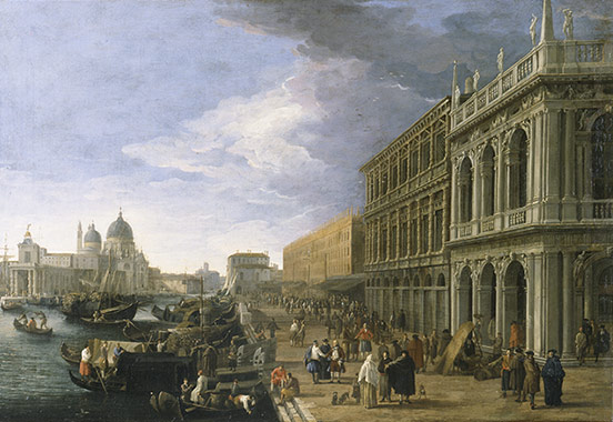 Luca Carlevarijs, Il Molo con la Zecca e la Libreria, verso ovest, Venezia (1706; olio su tela, 63 x 92 cm; Lucca, Museo Nazionale di Palazzo Mansi, inv. 751)
 Luca Carlevarijs, Il Molo con la Zecca e la Libreria, verso ovest, Venezia (1706; olio su tela, 63 x 92 cm; Lucca, Museo Nazionale di Palazzo Mansi, inv. 751)
