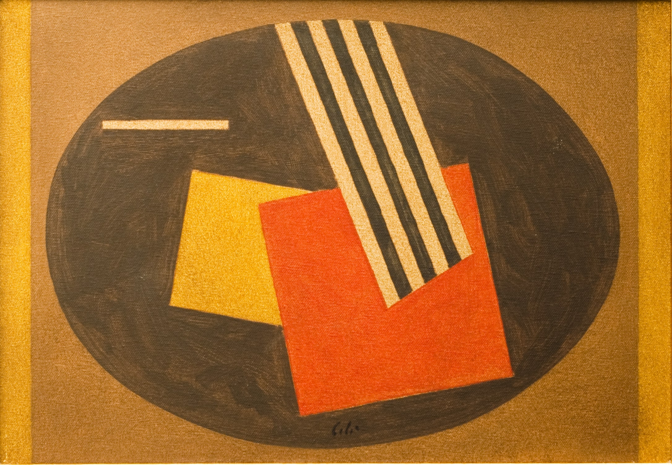 Aldo Colò, Senza titolo (1974; tecnica mista su tela, 35 x 50 cm)
