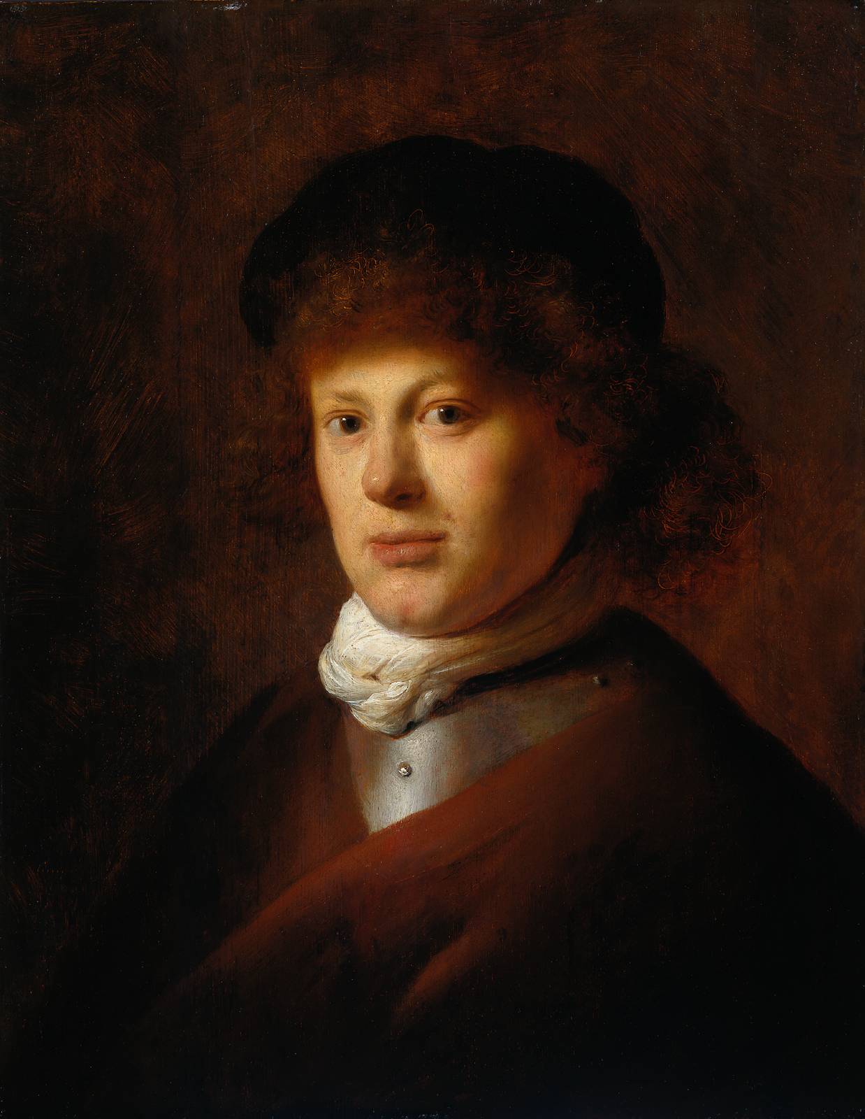 Jan Lievens, Ritratto di Rembrandt van Rijn (1629; olio su tavola, 57 x 44,7 cm; Amsterdam, Rijksmuseum)
