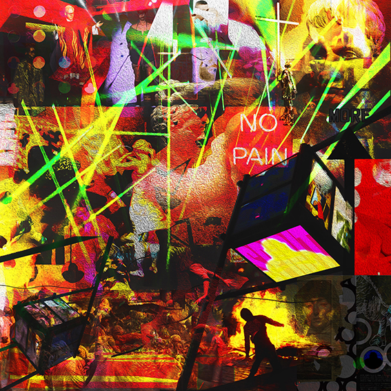 André Chi Sing Yuen, No pain (2018; dipinto high tech driven su alluminio diasec, 100 x 100 cm)
 André Chi Sing Yuen, No pain (2018; dipinto high tech driven su alluminio diasec, 100 x 100 cm)