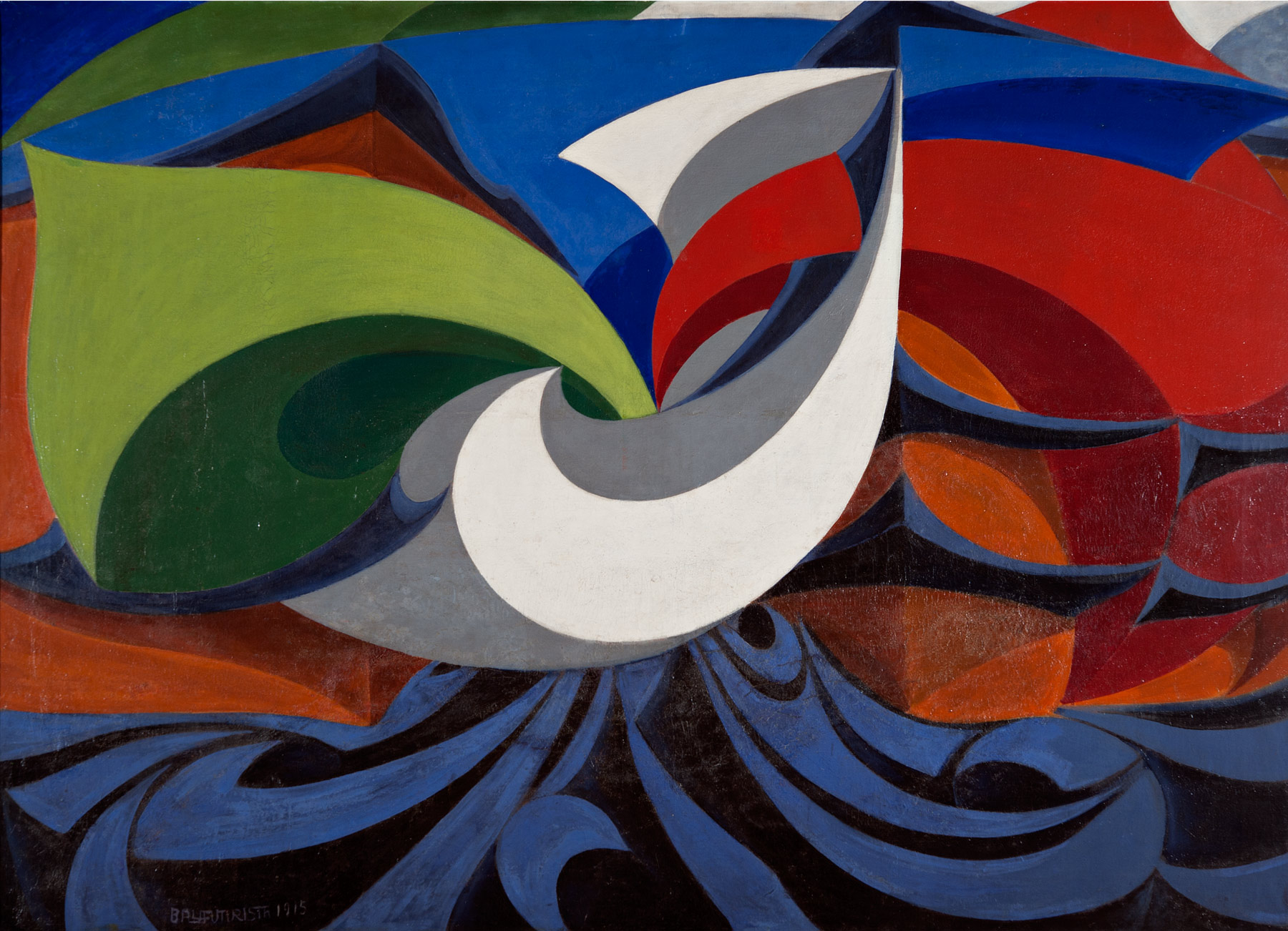 Giacomo Balla, Forme Grido Viva l'Italia (1915; olio su tela, 134 x 187 cm; Roma, Galleria Nazionale d'Arte Moderna e Contemporanea)
