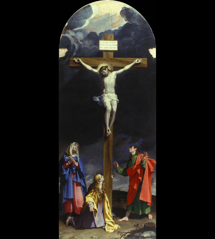 Bartolomeo Cesi, Crocifissione (1595-1599; olio su tela; Bologna, Chiesa di San Girolamo della Certosa)
