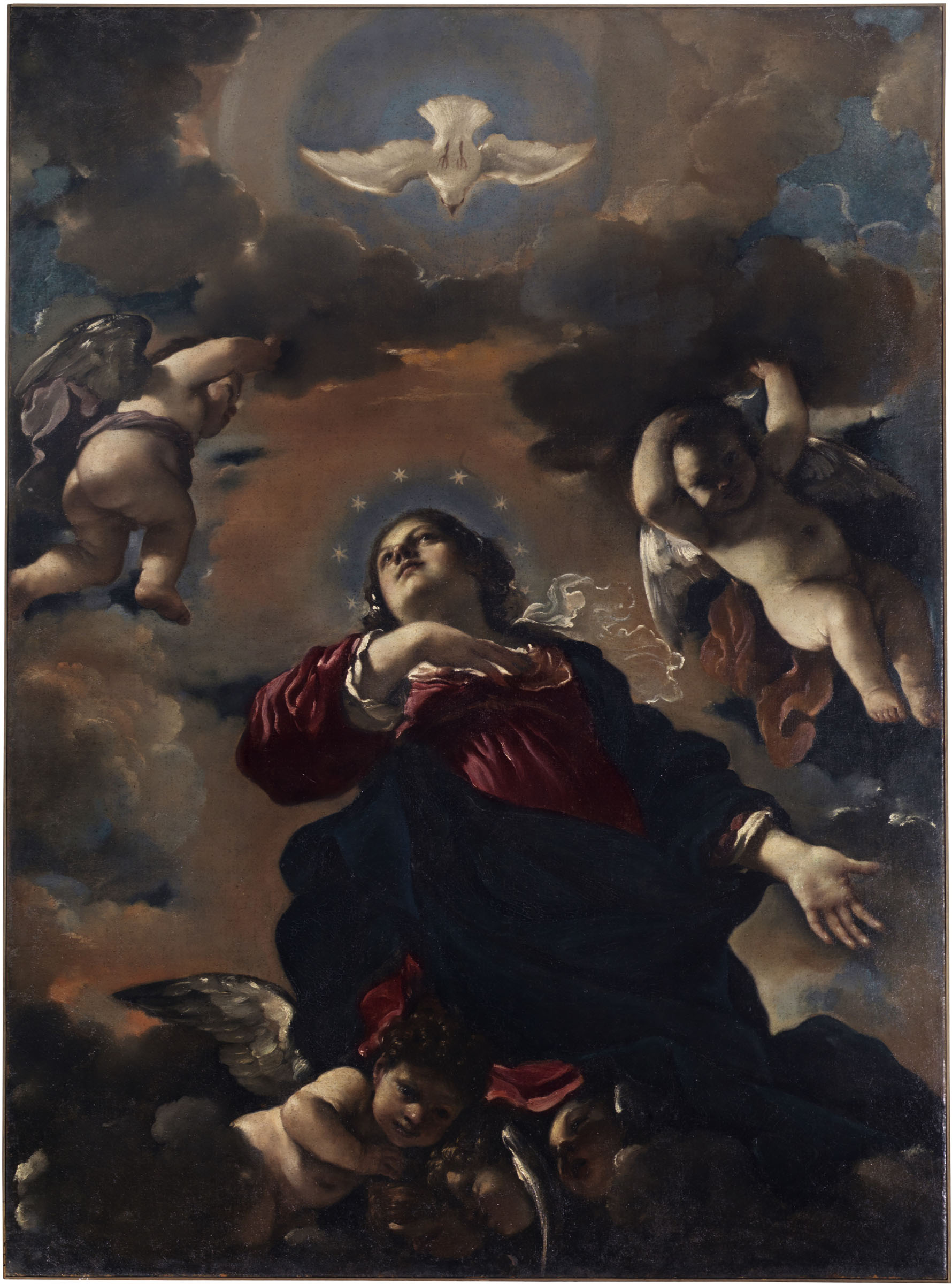 Guercino, Vergine assunta (1620; olio su tela, 224 Ã— 166 cm; Cento, chiesa del Santissimo Rosario)
