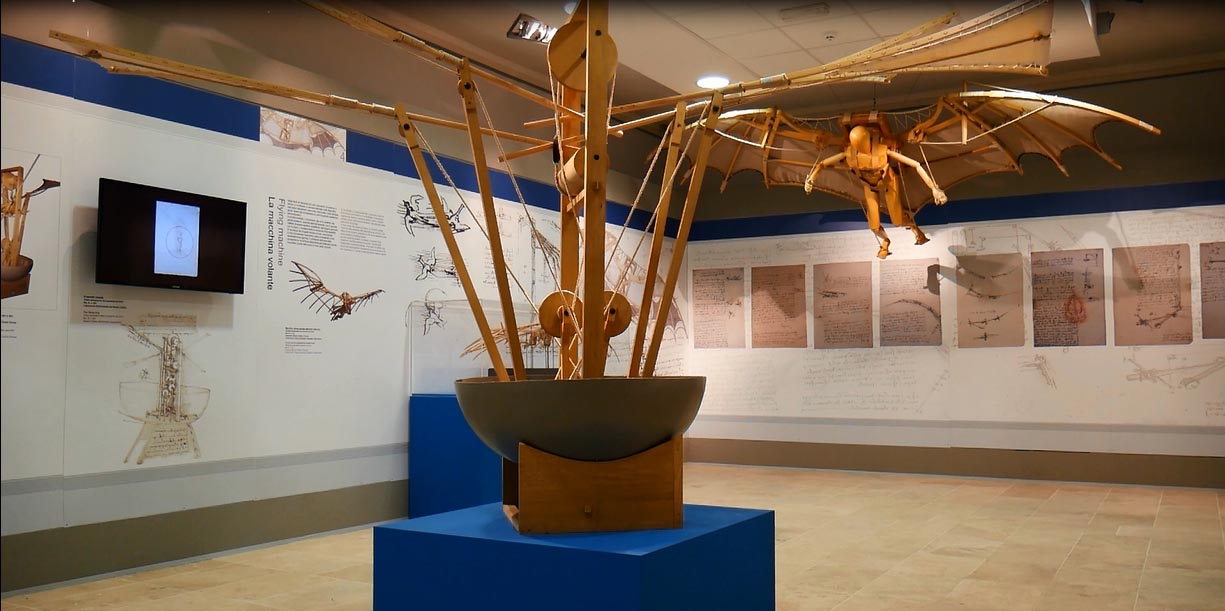 Allestimento della mostra Leonardo: Visions a Sansepolcro
