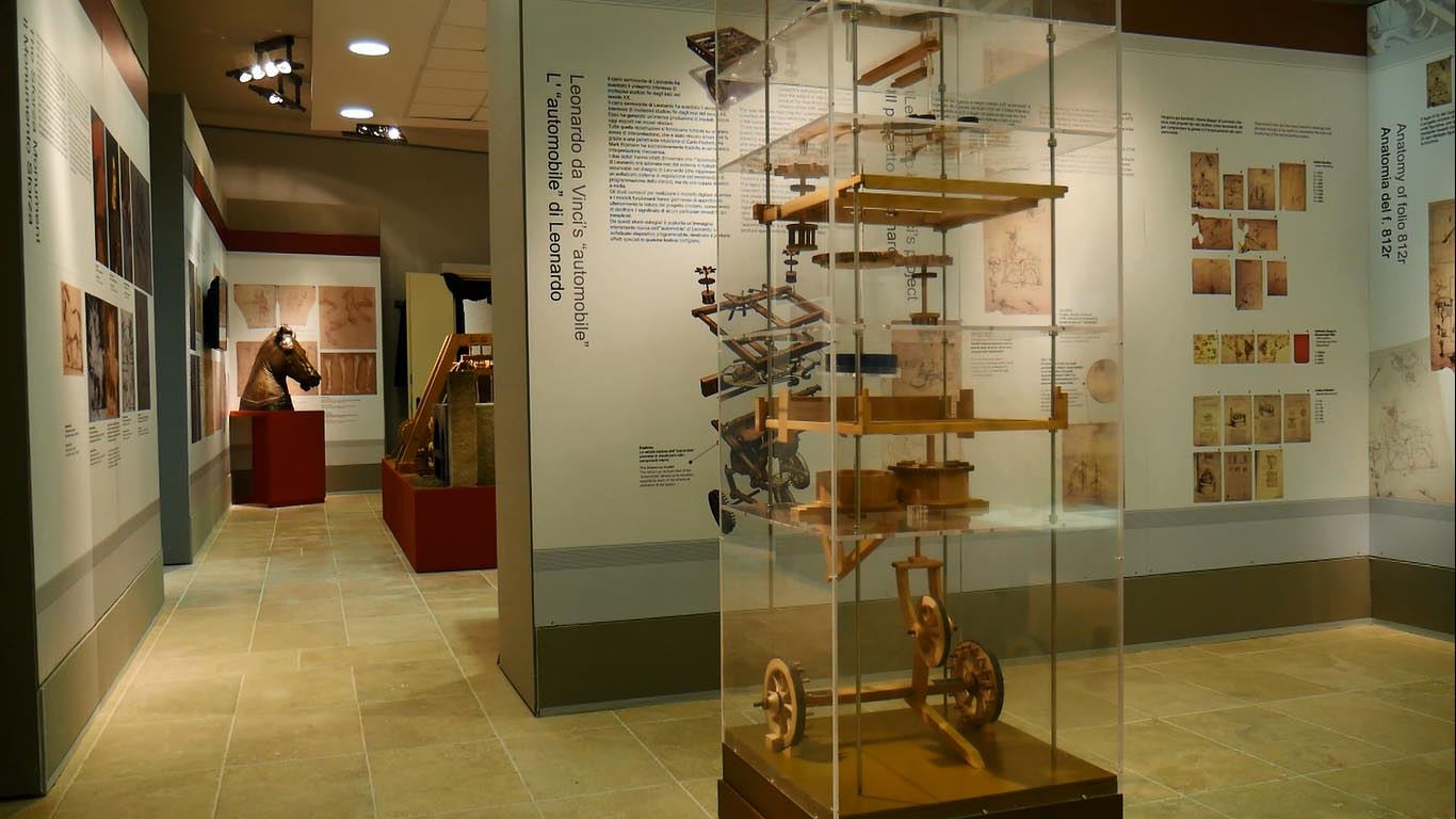 Allestimento della mostra Leonardo: Visions a Sansepolcro
