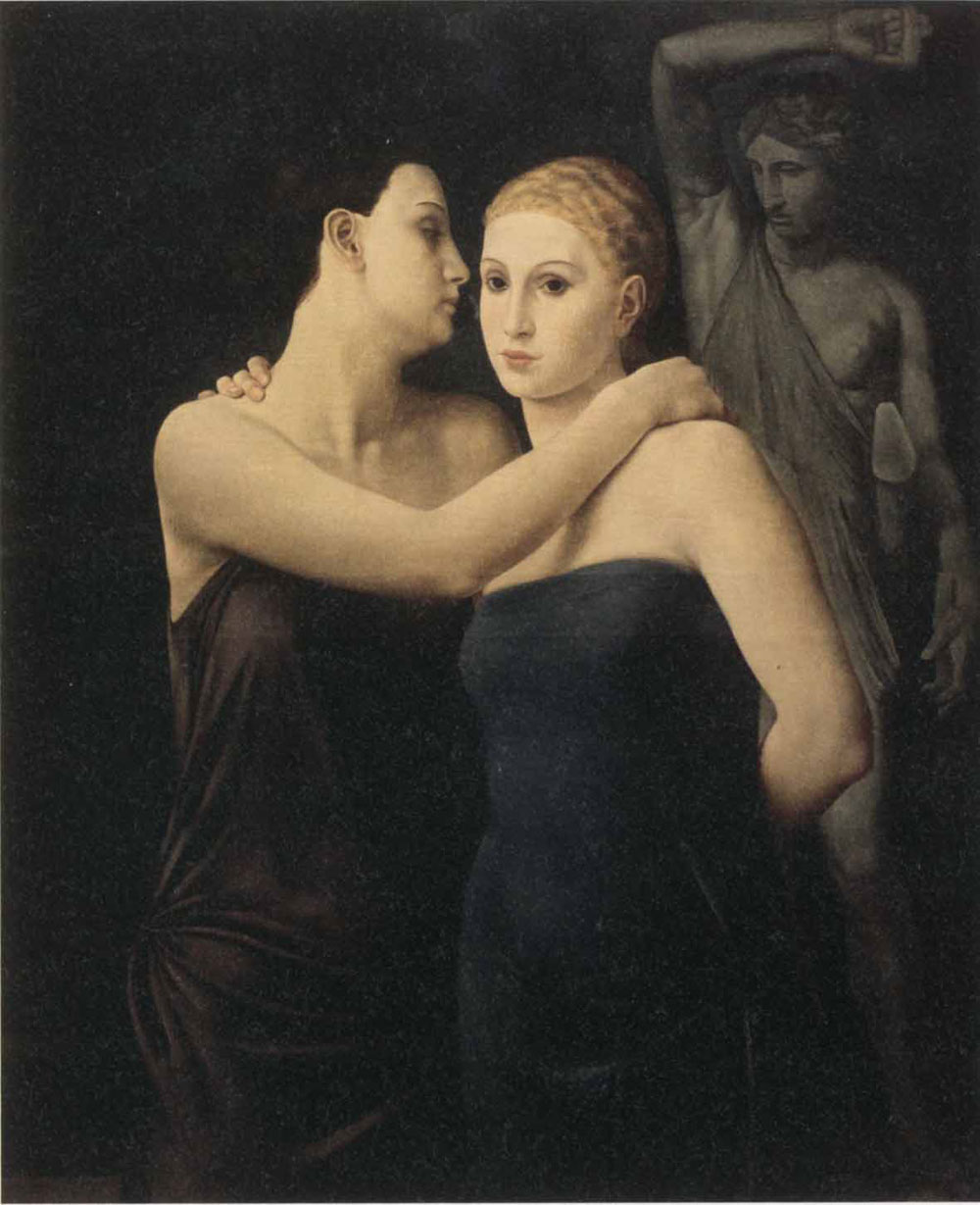 Ubaldo Oppi, Le amiche (1924; olio su tela; Collezione privata)
