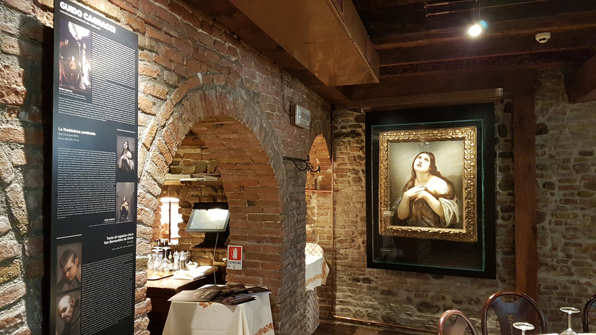 Uno dei dipinti di Cagnacci esposto nel ristorante di Manlio Maggioli Uno dei dipinti di Cagnacci esposto nel ristorante di Manlio Maggioli