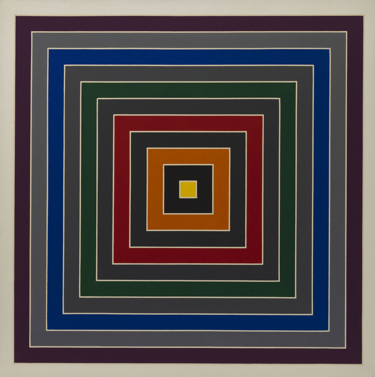 Frank Stella, Miscuglio di grigio (1968-1969; olio su tela, 175,3 x 175,3 cm; Fondazione Solomon R. Guggenheim, Collezione Hannelore B. e Rudolph B. Schulhof, lascito Hannelore B. Schulhof, 2012. / Solomon R. Guggenheim Foundation, New York, Hannelore B. and Rudolph B. Schulhof Collection, bequest of Hannelore B. Schulhof, 2012)
