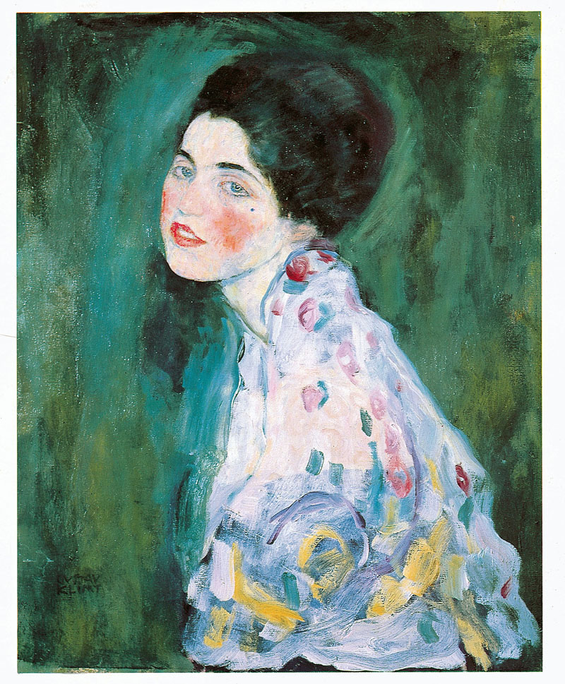 Gustav Klimt, Ritratto di signora (1916-1918; olio su tela, 68 x 55 cm; Piacenza, Galleria Ricci Oddi)
