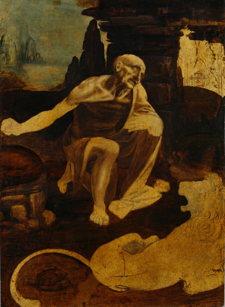 1. Leonardo, San Gerolamo penitente (CittÃ  del Vaticano, Pinacoteca Vaticana)
