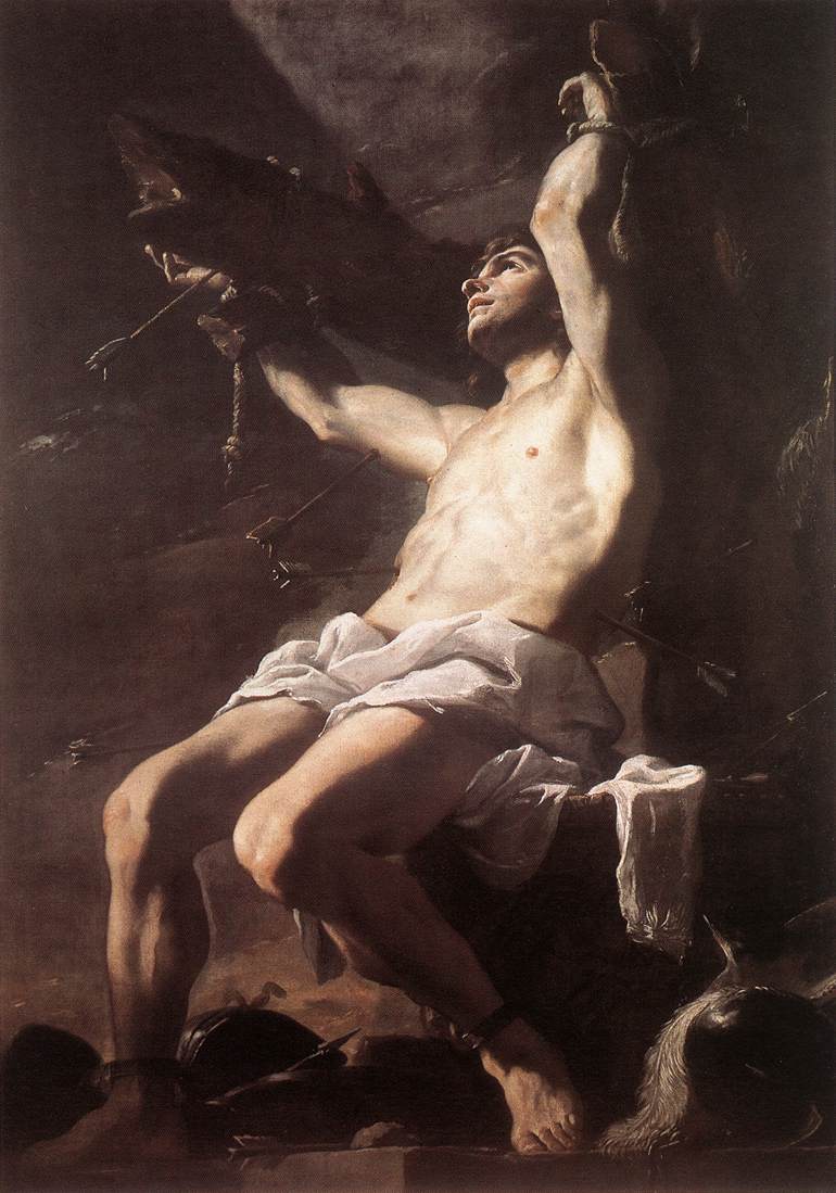 Mattia Preti, Martirio di san Sebastiano (1657 circa; olio su tela, 240 x 169 cm; Napoli, Museo Nazionale di Capodimonte) Mattia Preti, Martirio di san Sebastiano (1657 circa; olio su tela, 240 x 169 cm; Napoli, Museo Nazionale di Capodimonte)