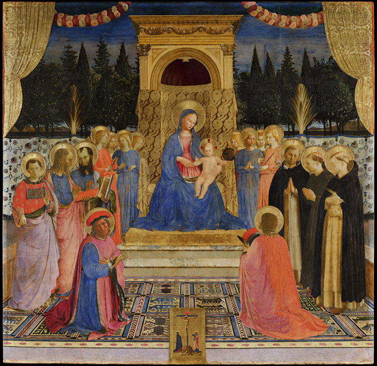 Beato Angelico, Pala di San Marco (1440 circa; tempera su tavola, 220 x 227 cm; Firenze, Museo Nazionale di San Marco)
