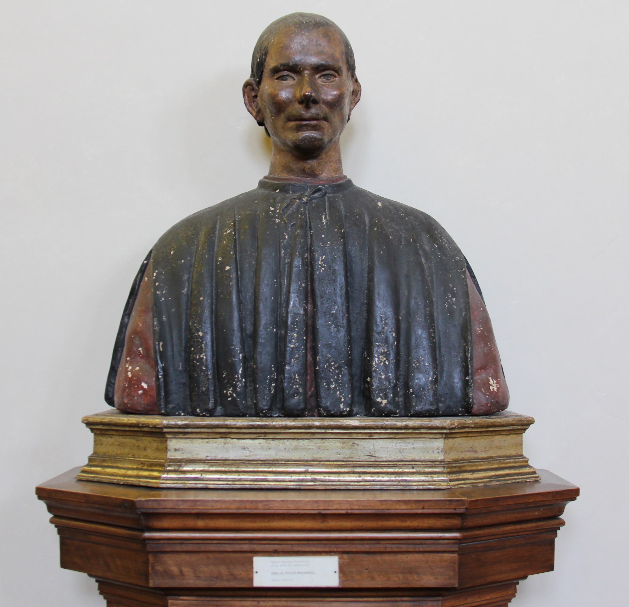Artista fiorentino, Niccolò Machiavelli (XVI secolo; terracotta policroma, grandezza naturale; Firenze, Palazzo Vecchio)
