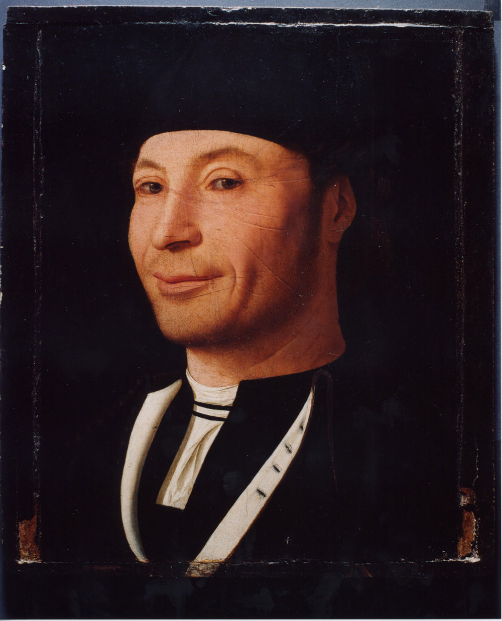 Antonello da Messina, Ritratto d’uomo (1465-1475; olio su tavola, 31 x 24,5 cm; Cefalù, Museo della Fondazione Mandralisca)
