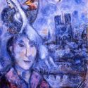 Gli Uffizi volano con il cuore a Parigi. Esposto all'ingresso di Palazzo Pitti l'Autoritratto di Chagall con Notre Dame sullo sfondo