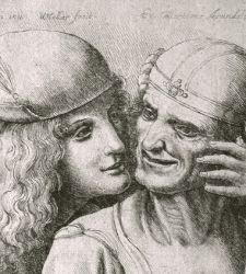 Teste grottesche e moti dell'animo, Leonardo da Vinci disegnato da Wenceslaus Hollar alla Fondazione Pedretti