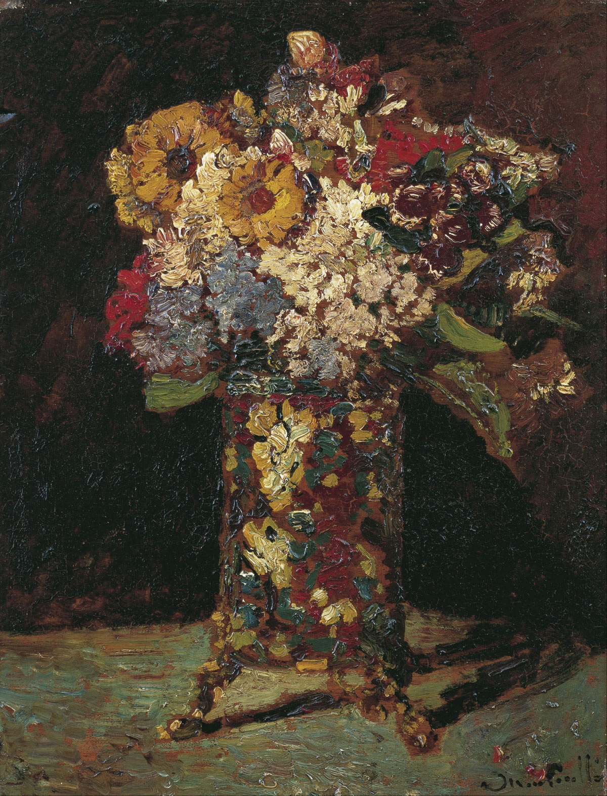 Adolphe Monticelli, Vaso con fiori (1875 circa; olio su tavola, 51 x 39 cm) Adolphe Monticelli, Vaso con fiori (1875 circa; olio su tavola, 51 x 39 cm)