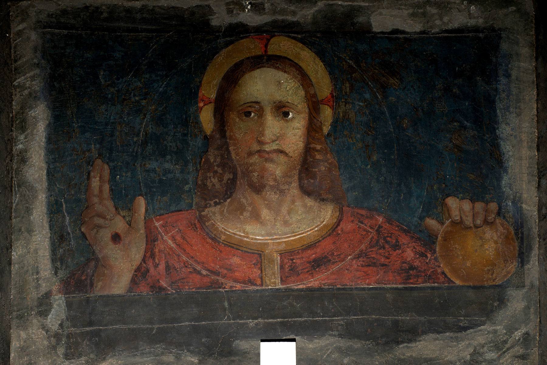 Cola dell’Amatrice, Cristo benedicente (1520-1530 circa; affresco staccato a massello dalla chiesa di Santa Margherita, 77 x 97 cm; Ascoli Piceno, Pinacoteca Civica)

