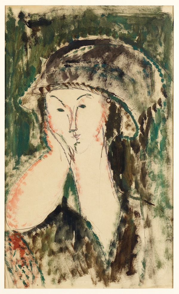 Amedeo Modigliani, Le menton appuyé sur la main droite (1915; olio su carta, 42 x 25 cm; Collezione Jonas Netter)
 Amedeo Modigliani, Beatrice Hastings, Le menton appuyé sur la main droite (1915; olio su carta, 42 x 25 cm; Collezione Jonas Netter)