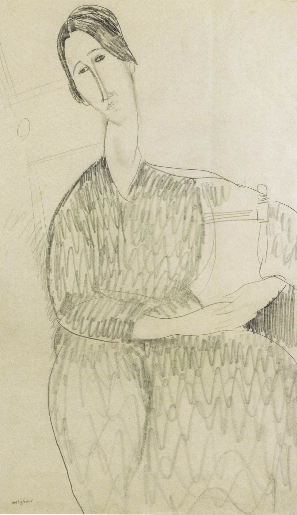 Amedeo Modigliani, Hanka Zborowska (1918; matita su carta, 42 x 26 cm; Collezione Jonas Netter)
 Amedeo Modigliani, Hanka Zborowska (1918; matita su carta, 42 x 26 cm; Collezione Jonas Netter)