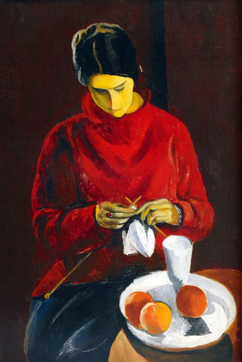 Moïse Kisling, La femme au pull-over rouge (1917; olio su tela, 93 x 65,5 cm; Collezione Jonas Netter)
 Moïse Kisling, La femme au pull-over rouge (1917; olio su tela, 93 x 65,5 cm; Collezione Jonas Netter)