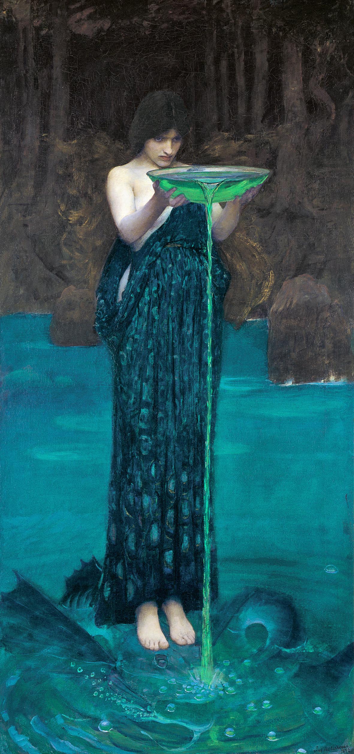 John W. Waterhouse, Circe invidiosa (1892; olio su tela, 180,7 x 87,4 cm; Adelaide, Art Gallery of South Australia)
