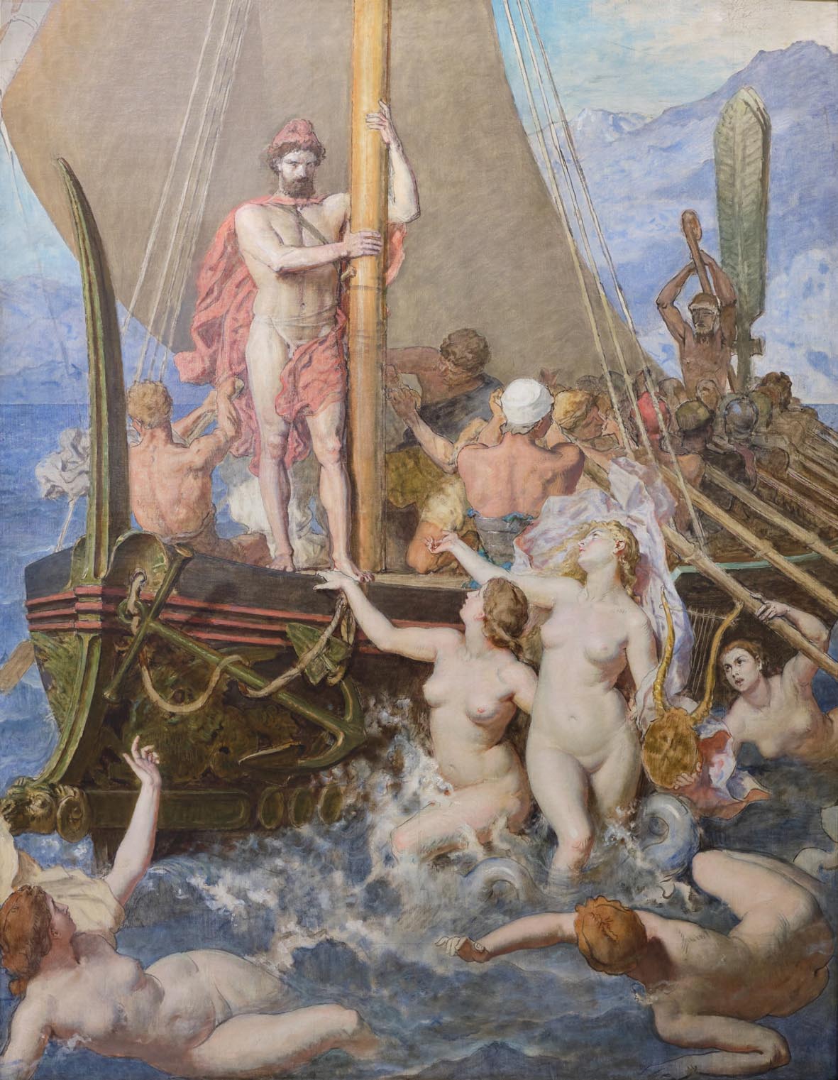 Lèon Belly, Les Sirènes (1867; olio su tela, 363 x 300 cm; Saint-Omer, Musée de l’hôtel Sandelin)
