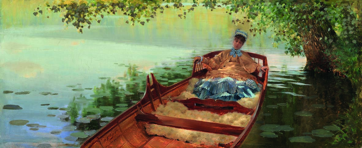 Giuseppe De Nittis, Léontine in canotto (1874; olio su tavola, 24 x 54 cm; Collezione privata)
 Giuseppe De Nittis, Léontine in canotto (1874; olio su tavola, 24 x 54 cm; Collezione privata)