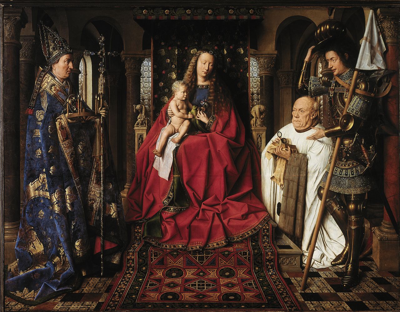 Jan van Eyck, La Madonna del canonico van der Paele (1436; olio su tavola, 122,1 x 157,8 cm; Bruges, Groeningemuseum)
