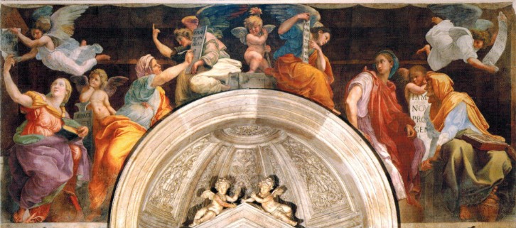 Raffaello, Sibille e angeli (1514; affresco, lunghezza 615 cm; Roma, Santa Maria della Pace)