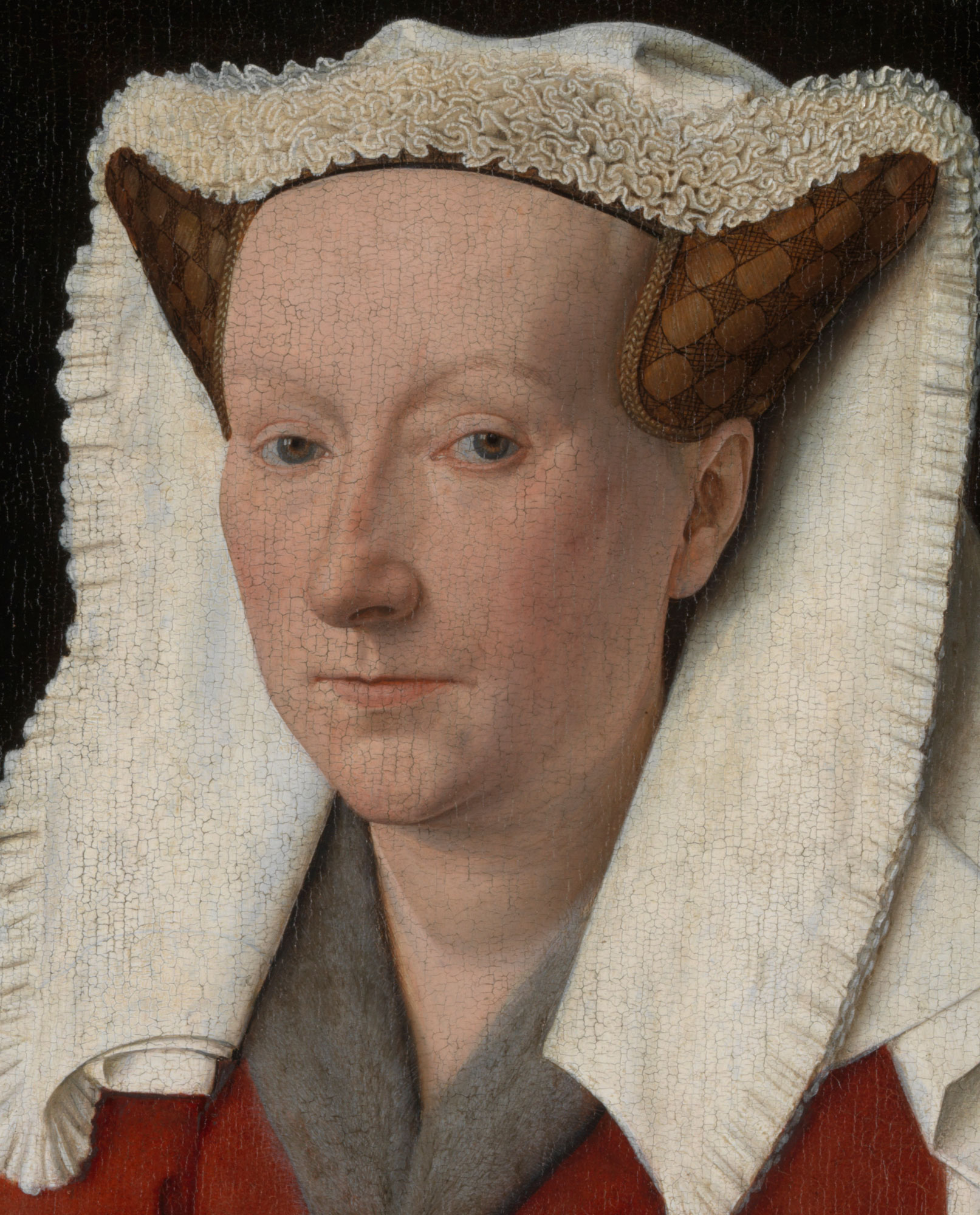 Jan van Eyck, Ritratto di Margaretha, dettaglio
