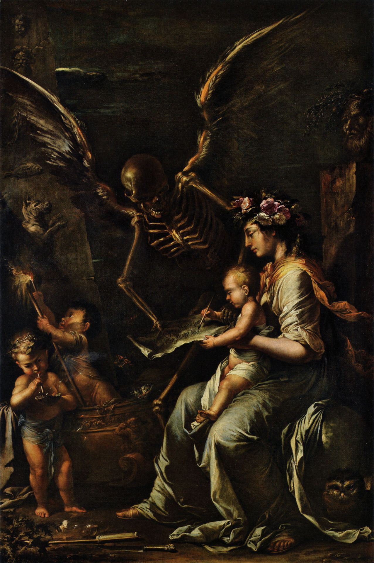 Salvator Rosa, L'Umana Fragilità (1656; olio su tela, 199 x 134 cm; Cambridge, Fitzwilliam Museum) Salvator Rosa, L'Umana Fragilità (1656; olio su tela, 199 x 134 cm; Cambridge, Fitzwilliam Museum)